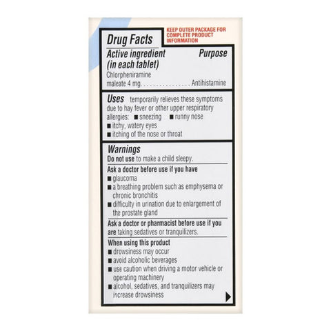 Foster And Thrive, Allergy Relief Chlorpheniramine Maleate, 4 Mg, 100 Tabs
