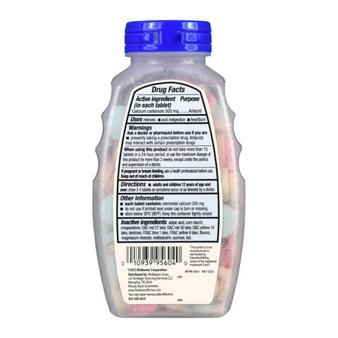 Foster And Thrive, Regular Strength Antacid Calcium Carbonate Chewable, 500 Mg, 150 Tabs