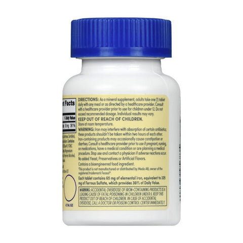 Foster And Thrive, Iron Ferrous Sulfate, 65 Mg, 100 Tabs