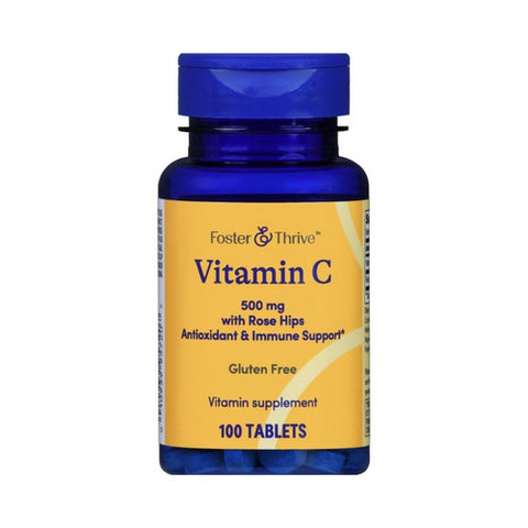 Foster And Thrive, Vitamin C With Rose Hips, 500 Mg, 100 Tabs