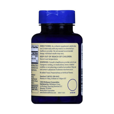 Foster And Thrive, Chewable Vitamin C Natural Orange, 500 Mg, 100 Tabs