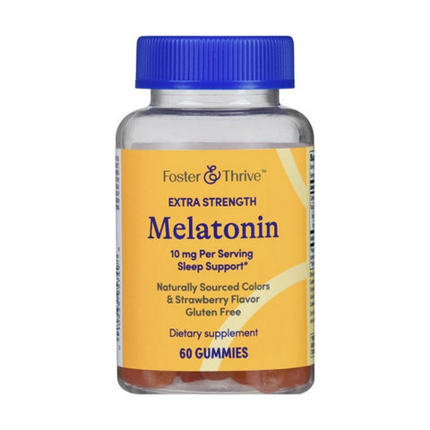 Extra Strength Melatonin Gummies Strawberry 60 Count by Foster And Thrive