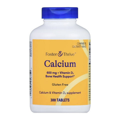 Foster And Thrive, Calcium Plus Vitamion D3, 600 Mg, 300 Tabs
