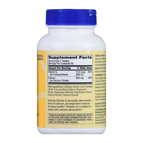 Foster And Thrive, Calcium Citrate Plus Vitamin D3 Maximum Coated, 120 Tabs