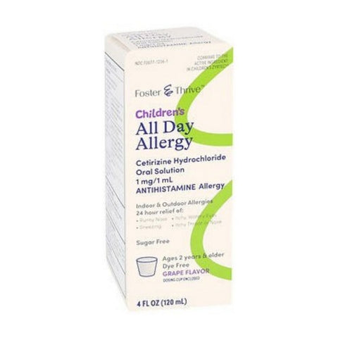 Foster And Thrive, Cetirizine Syrup Grape, 4 Oz