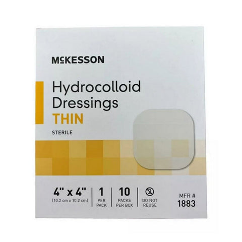 Hydrocolloid Dressing Thin 4" X 4" 10 Count by McKesson
