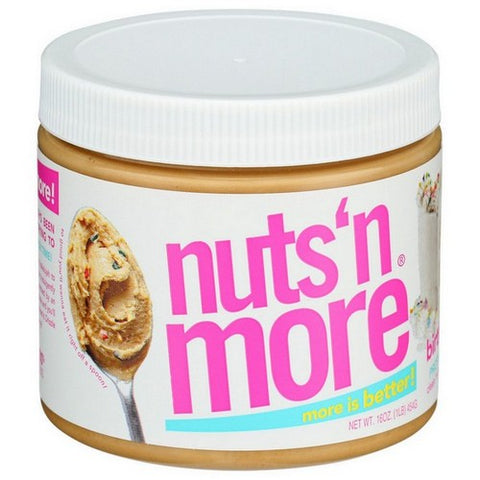 Nuts N More, High Protein Peanut Spread Birthday Cake, 16 Oz (Case Of 6)