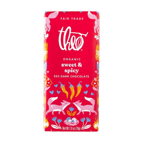 Theo Chocolate, 55% Dark Chocolate Sweet And Spicy, 2.8 Oz (Case Of 12)