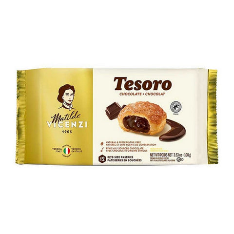 Vicenzi, Tesoro Chocolate Cookies, 3.53 Oz (Case Of 10)