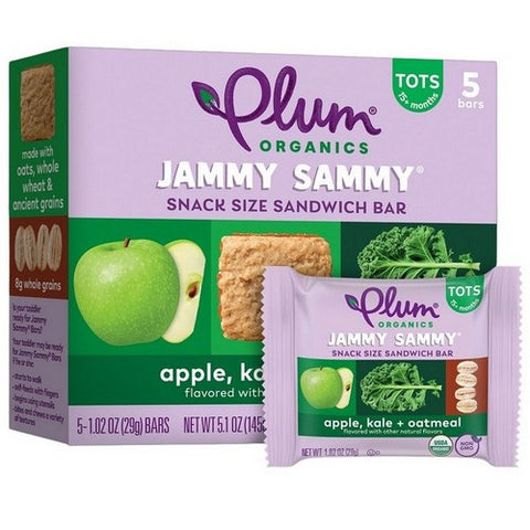 Plum Organics, Organics Jammy Sammy Bar, 1.02 Oz X 5 Count (Case of 6)