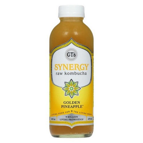 GT's, Organic Synergy Kombucha Golden Pineapple, 16 Oz (Case Of 12)