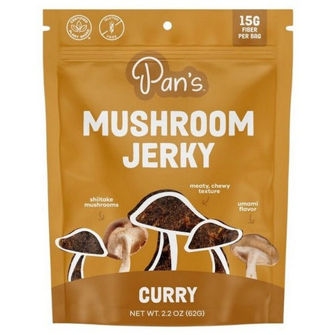 Pan's Mushroom Jerky, Curry Mushroom Jerky, 2.2 Oz (Case Of 6)