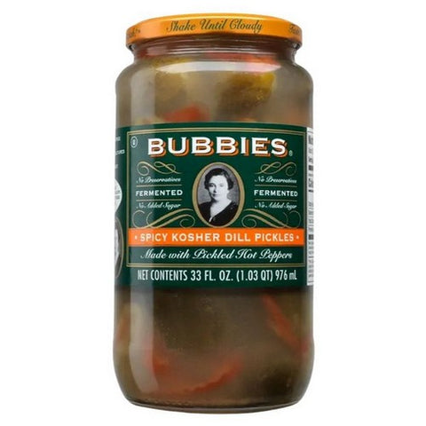 Bubbies, Spicy Kosher Dills, 33 Oz (Case Of 6)