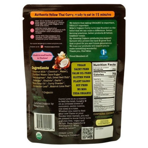 Mike's Organic Foods, Organic Simmer Sauce Yellow Thai Small Box, 8.8 Oz (Case Of 6)