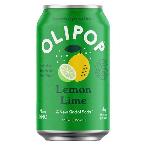 Olipop, Lemon Lime Soda, 12 Oz (Case Of 12)