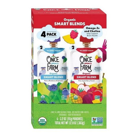 Once Upon A Farm, Baby Food Smart Blend 4 Pack, 12.8 Oz (Case Of 6)