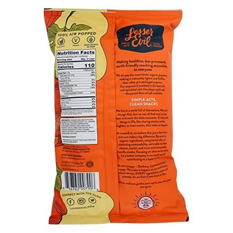 Lesser Evil, Organic Popcorn Pumpkin Spice Bag, 6.4 Oz (Case Of 12)