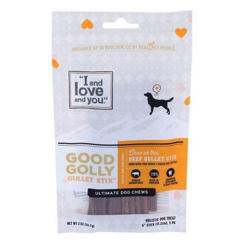 I And Love And You, Good Golly Gullet Stix Ultimate Dog Chews Beef, 2 Oz (case Of 6)