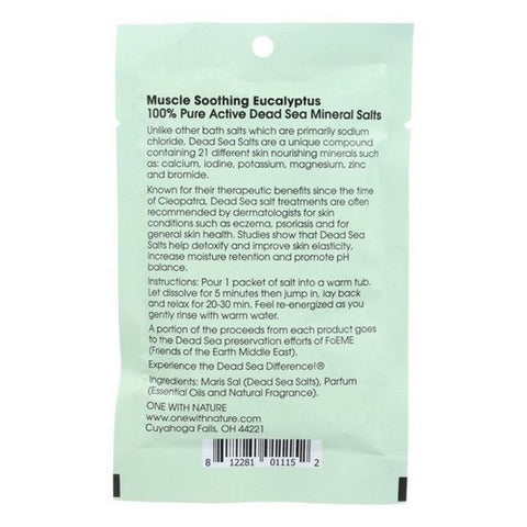 One with Nature, Dead Sea Mineral Salt Bath Soothing, 2.5 Oz (Case Of 6)