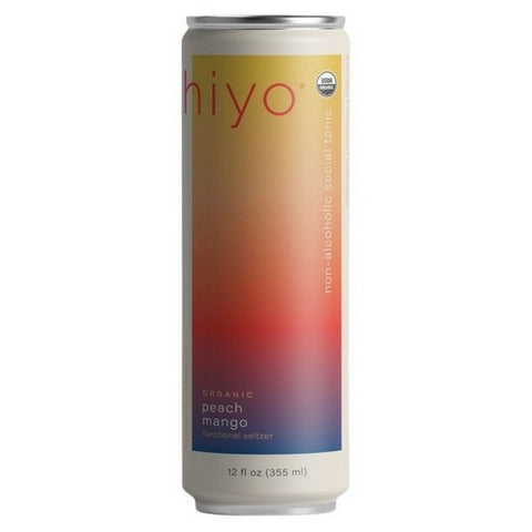 Hiyo, Organic Peach Mango Functional Seltzer, 12 Oz X 4 Count (Case Of 6)