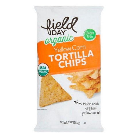 Field Day, Organic Yellow Corn Tortilla Chips, 9 Oz (Case Of 12)
