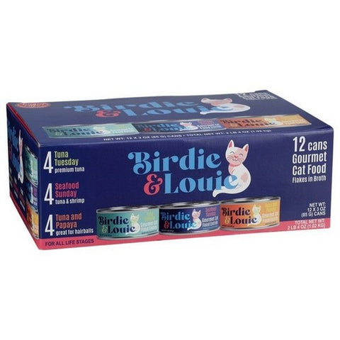 Birdie & Louie, Wet Cat Food Variety Pack, 12 Count (Case Of 6)