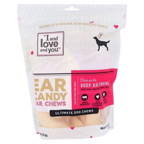 I And Love And You, Beef Ear Dog Chews, 5 Count (Case Of 6)