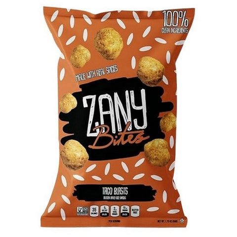 Zany Bites, Taco Blasts Rice Snack, 1.75 Oz (Case Of 5)