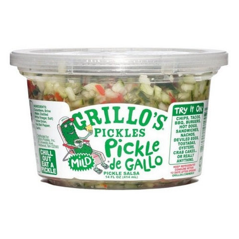 Grillo's Pickles, Pickle Di Gallo Mild Pickle Salsa, 14 Oz (Case Of 6)