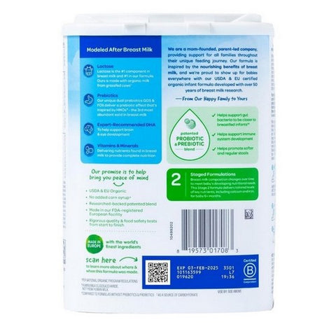 Happy Baby Food, Stage 2 Infant Formula, 22.9 Oz (Case Of 6)