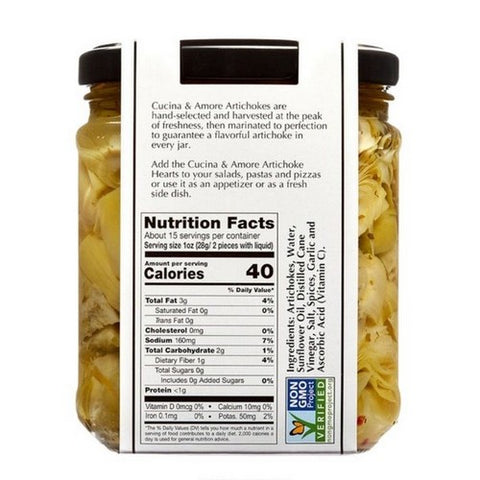 Cucina & Amore, Quartered Artichoke Hearts, 14.5 Oz (Case Of 6)