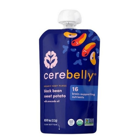 Cerebelly, Organic Baby Puree Black Bean Sweet Potato, 4 Oz (Case Of 6)