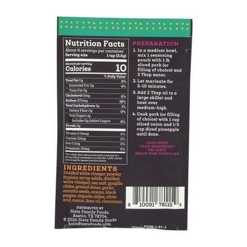Siete, Al Pastor Taco Seasoning, 1 Oz (Case Of 12)