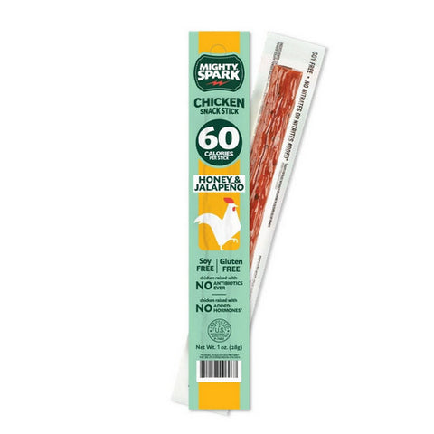 Mighty Spark, Snack Sticks Chicken Honey Jalapeno, 1 Oz (Case Of 48)