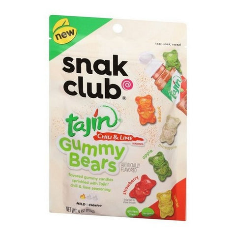 Snak Club, Tajin Chili And Lime Gummy Bears, 4 Oz (Case Of 6)