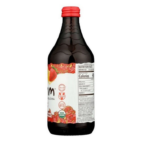 Humm Kombucha, Organic Strawberry Lemonade Kombucha, 14 Oz (Case Of 12)