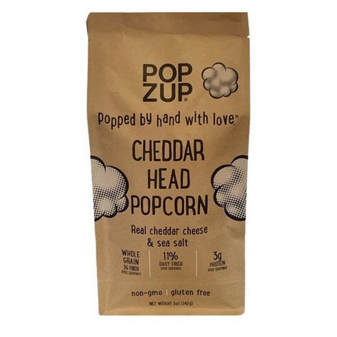 Popzup, Cheddar Head Popcorn, 5 Oz (Case Of 12)