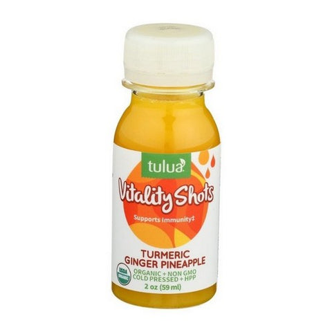 Tulua Shots, Vitality Shot Turmeric Ginger Pineapple, 2 Oz (Case Of 6)