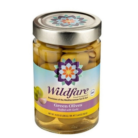 Wildfare, Olives Green Stuffed Garlic, 10.05 Oz (Case Of 6)
