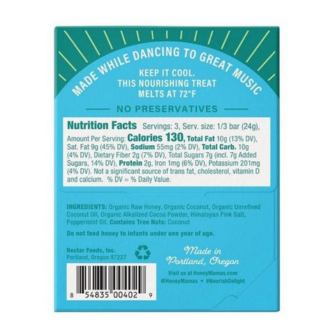 Honey Mamas, Oregon Mint Cocoa Truffle Bar, 2.5 Oz (Case Of 12)