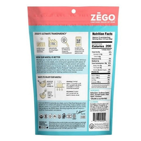 Zego, Organic Muesli Cinnamon Twist Bag, 13 Oz (Case Of 5)