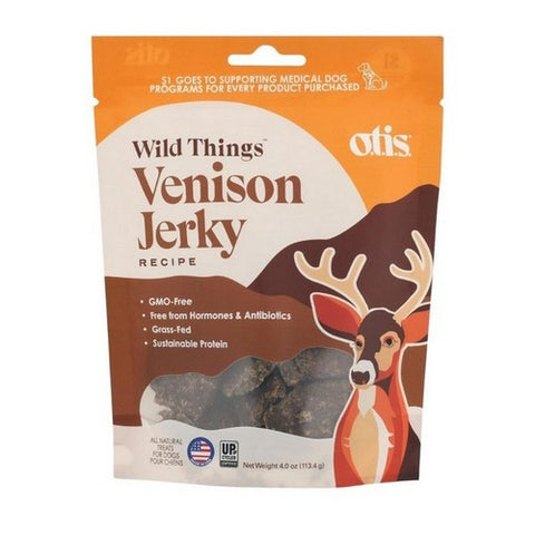 O.T.I.S, Wild Things Venison Jerky Dog Treats, 4 Oz (Case Of 6)