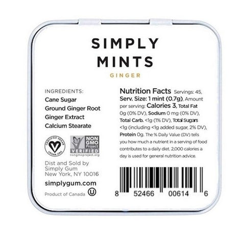 Simplygum, Ginger Mints, 30 Count (Case Of 6)