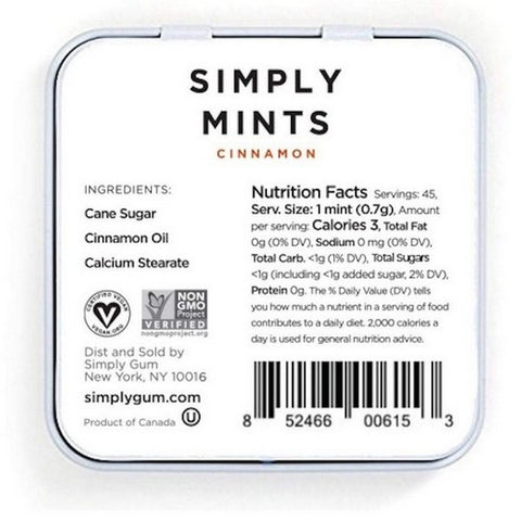 Simplygum, Cinnamon Mints, 30 Count (Case Of 6)