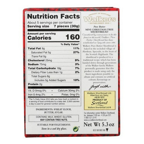 Walkers, 3D Christmas Tree Cookies, 5.3 Oz (Case Of 10)