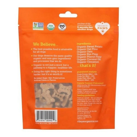 Riley's Organic, Organic Dog Treats Sweet Potato Recipe Small, 5 Oz (Case Of 6)