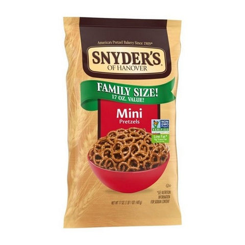 Snyders Of Hanover, Pretzels Mini Family Size, 17 Oz (Case Of 6)