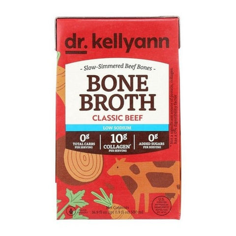 Dr Kellyann, Bone Broth Low Sodium Beef, 16.9 Oz (Case Of 6)