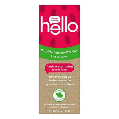 Hello Products, Llc, Toothpaste Natural Watermelon Fluoride Free, 4.2 Oz (Case Of 6)