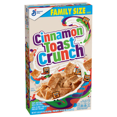 General Mills, Family Size Cinnamon Toast Crunch Cereal, 18.8 Oz (Case Of 14)